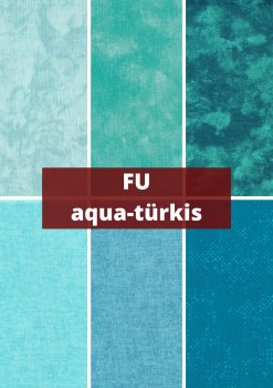 6 verschiedene Stoffe - Falsche Unis aqua-türkis